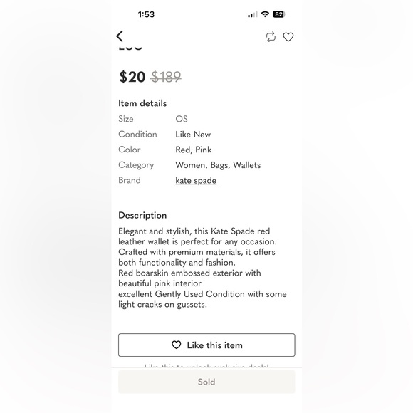 Kate Spade Neda Wellesley Red Leather Zip Around Wallet EUC - Picture 12 of 12